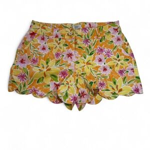 Y2K Floral Scallop Hem Shorts -‎ Size 6